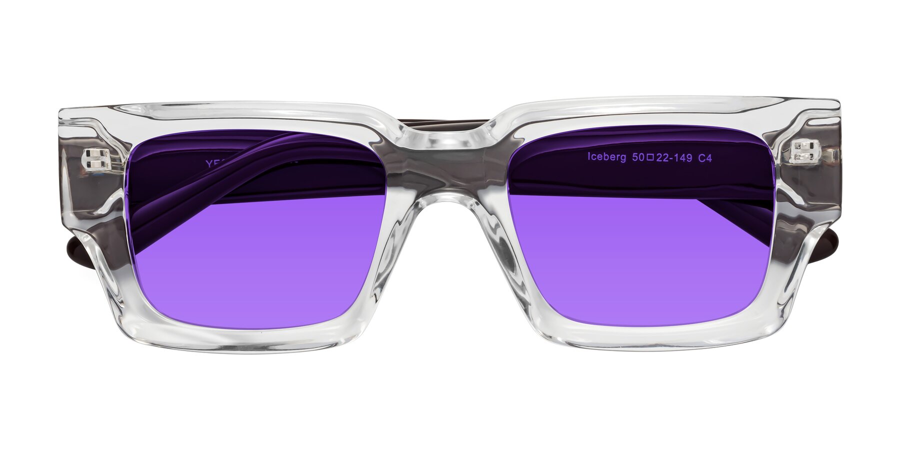 Folded Front of Iceberg in Clear-Chocolate with Purple Tinted Lenses