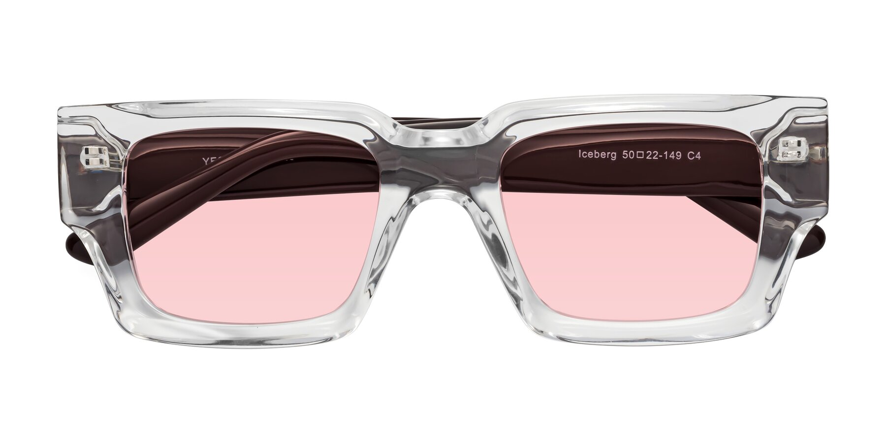 Folded Front of Iceberg in Clear-Chocolate with Light Garnet Tinted Lenses