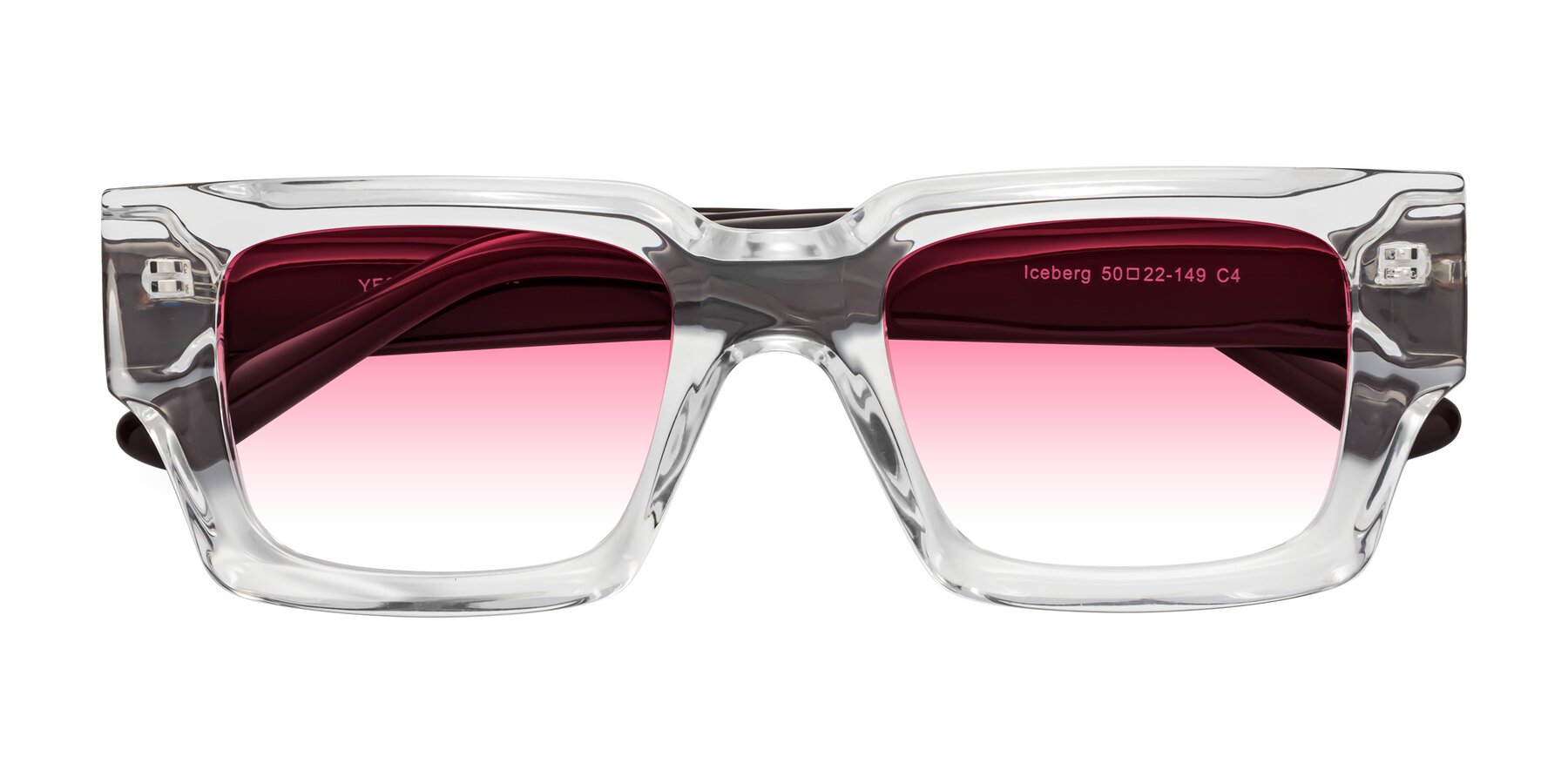 Folded Front of Iceberg in Clear-Chocolate with Pink Gradient Lenses