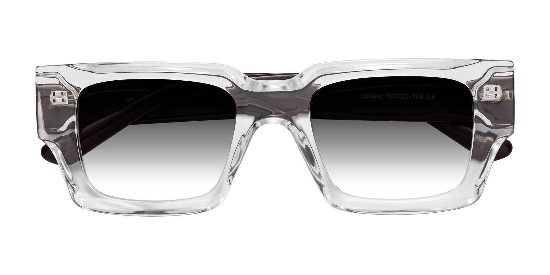 Folded Front of Iceberg in Clear-Chocolate with Gray Gradient Lenses