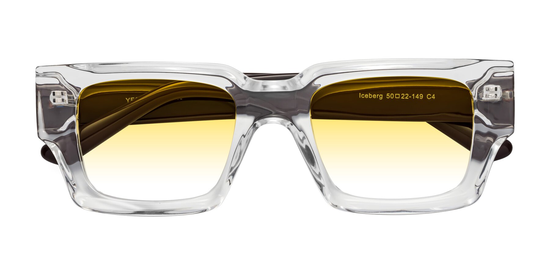 Folded Front of Iceberg in Clear-Chocolate with Yellow Gradient Lenses