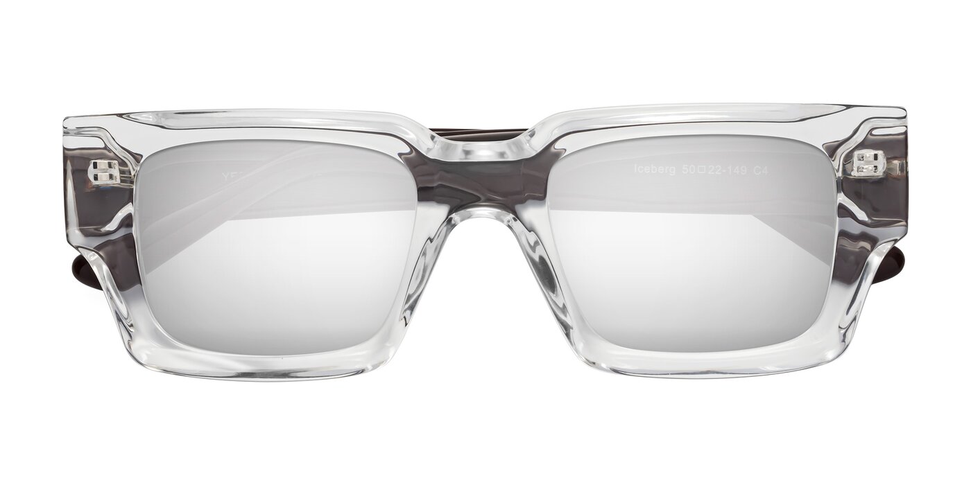 Iceberg - Clear / Chocolate Flash Mirrored Sunglasses