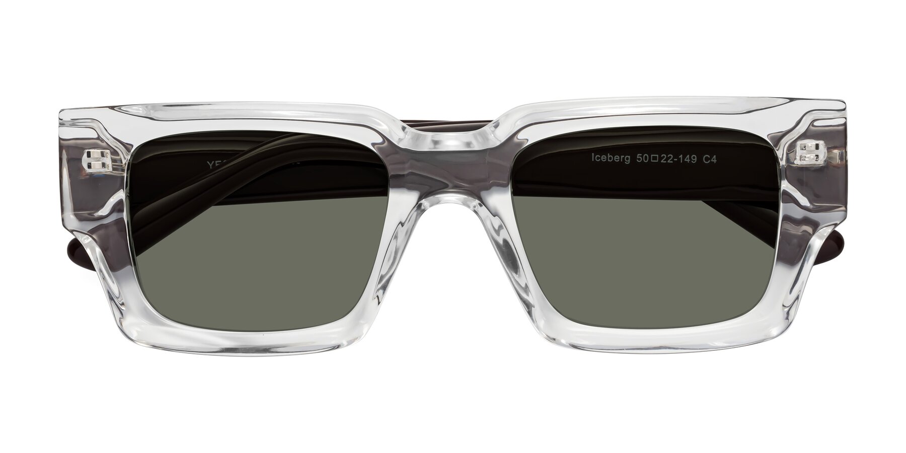 Folded Front of Iceberg in Clear-Chocolate with Gray Polarized Lenses