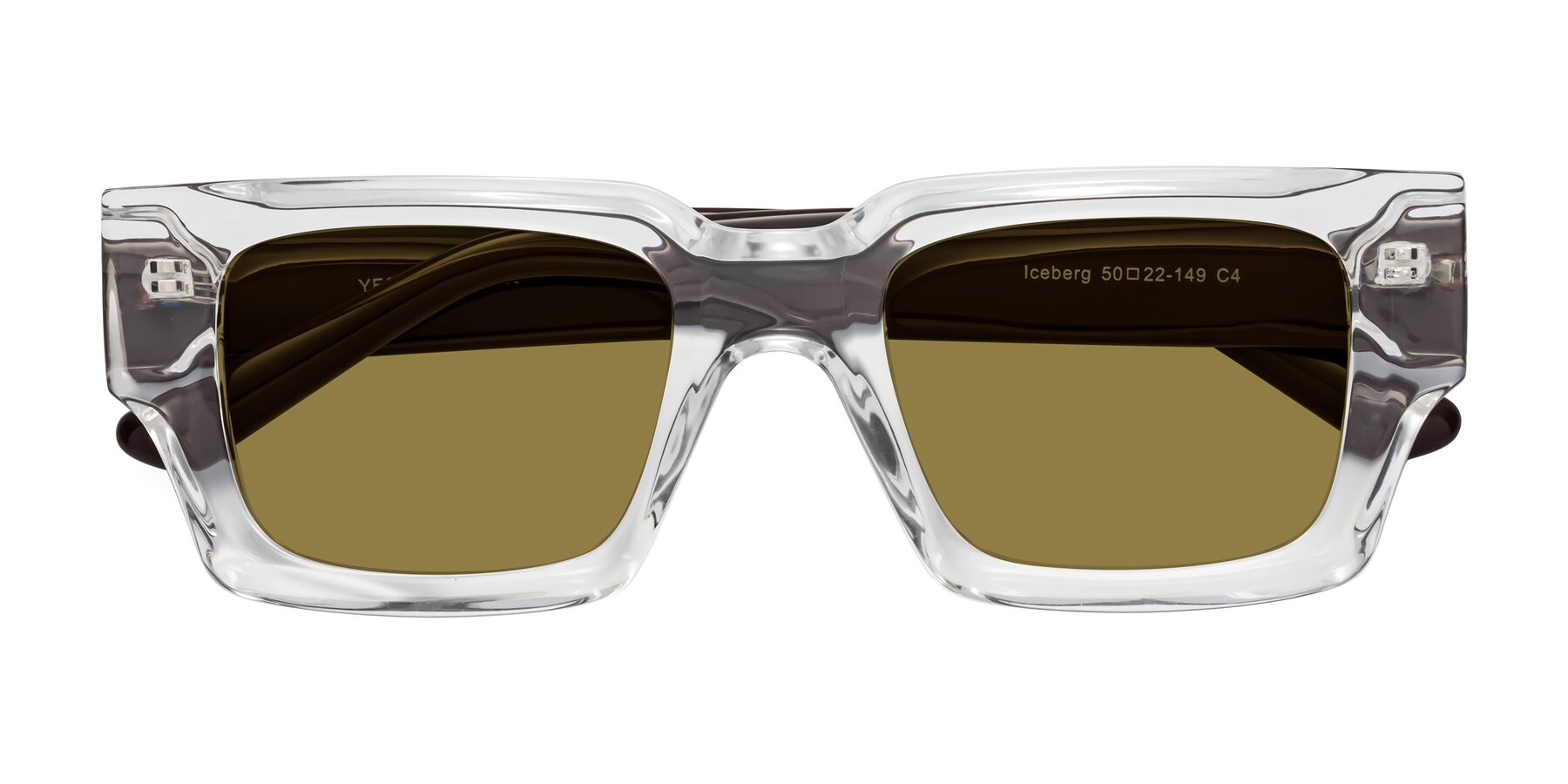 Folded Front of Iceberg in Clear-Chocolate with Brown Polarized Lenses