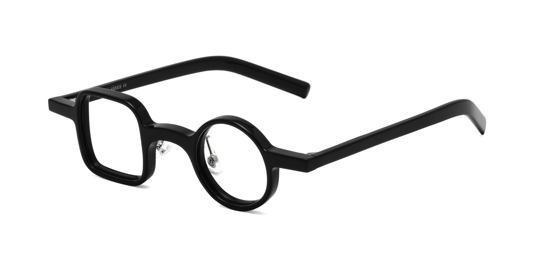 Angle of Primiti in Black with Clear Eyeglass Lenses