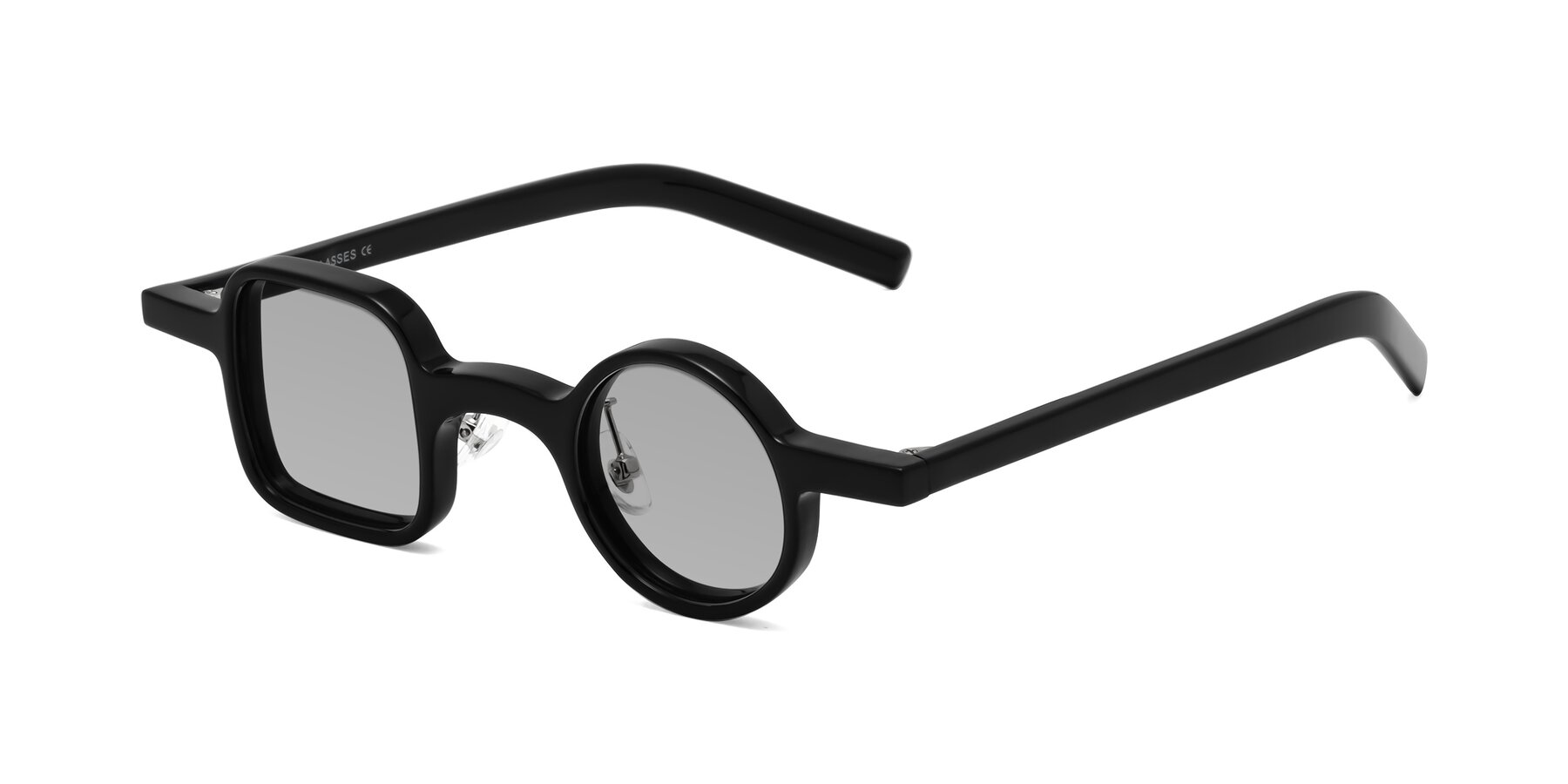 Angle of Primiti in Black with Light Gray Tinted Lenses