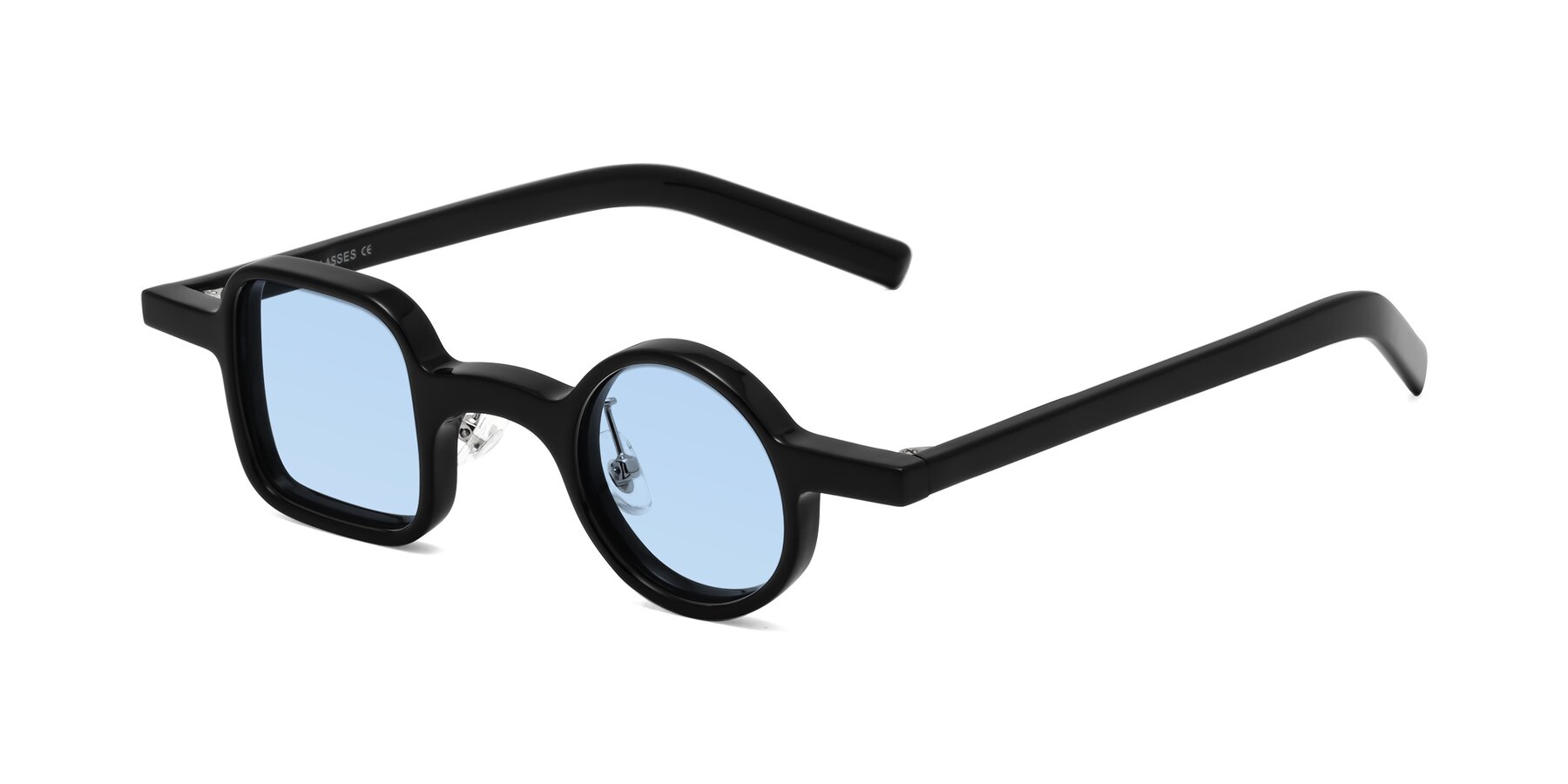 Angle of Primiti in Black with Light Blue Tinted Lenses