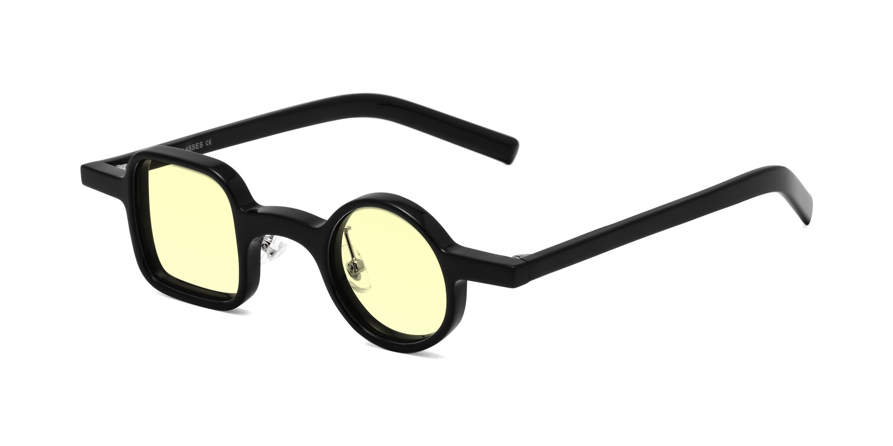 Angle of Primiti in Black with Light Yellow Tinted Lenses