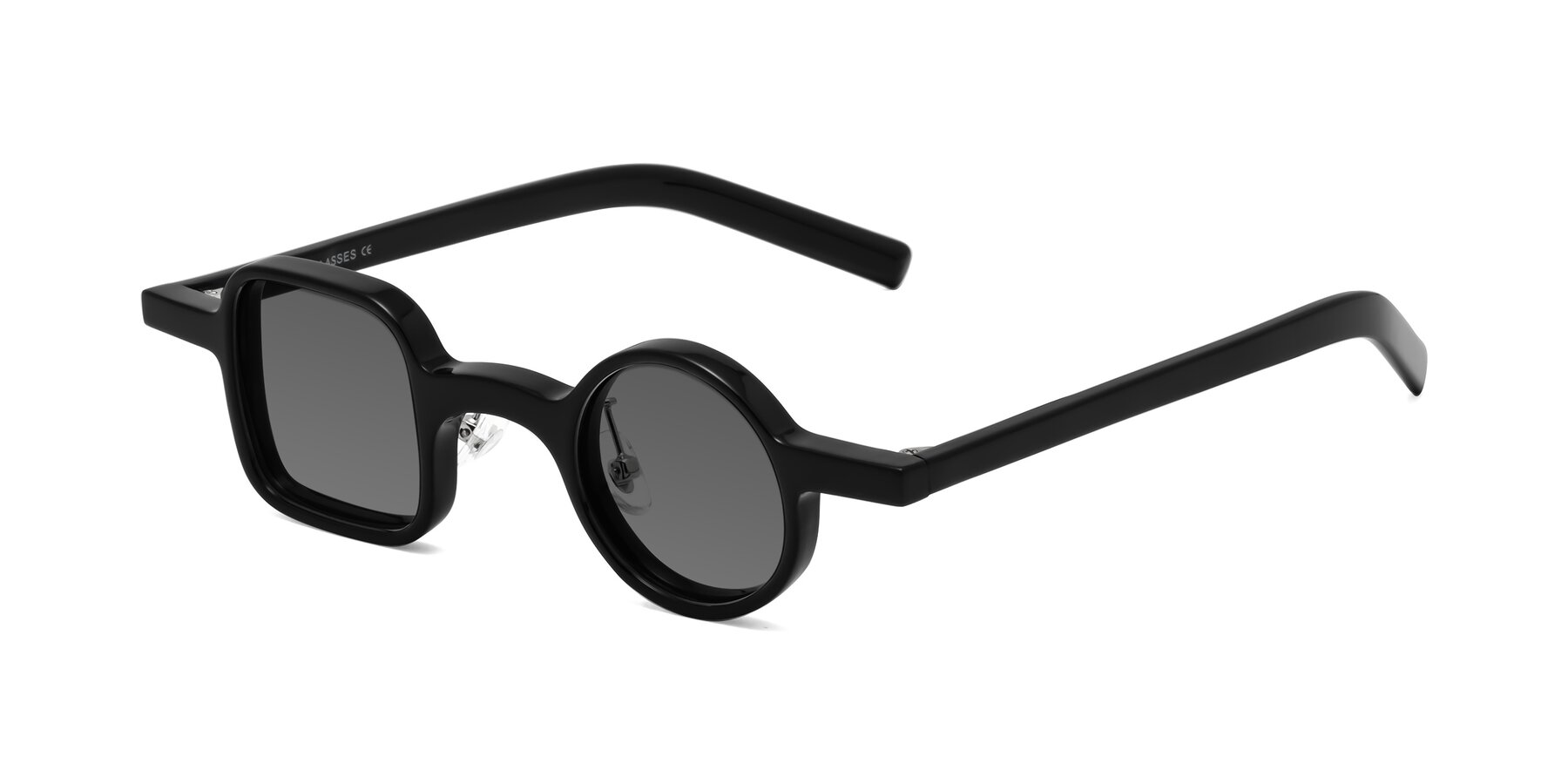 Angle of Primiti in Black with Medium Gray Tinted Lenses