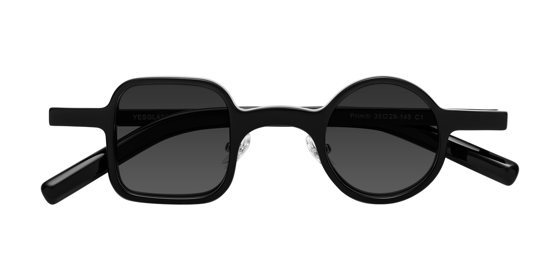 Folded Front of Primiti in Black with Gray Tinted Lenses