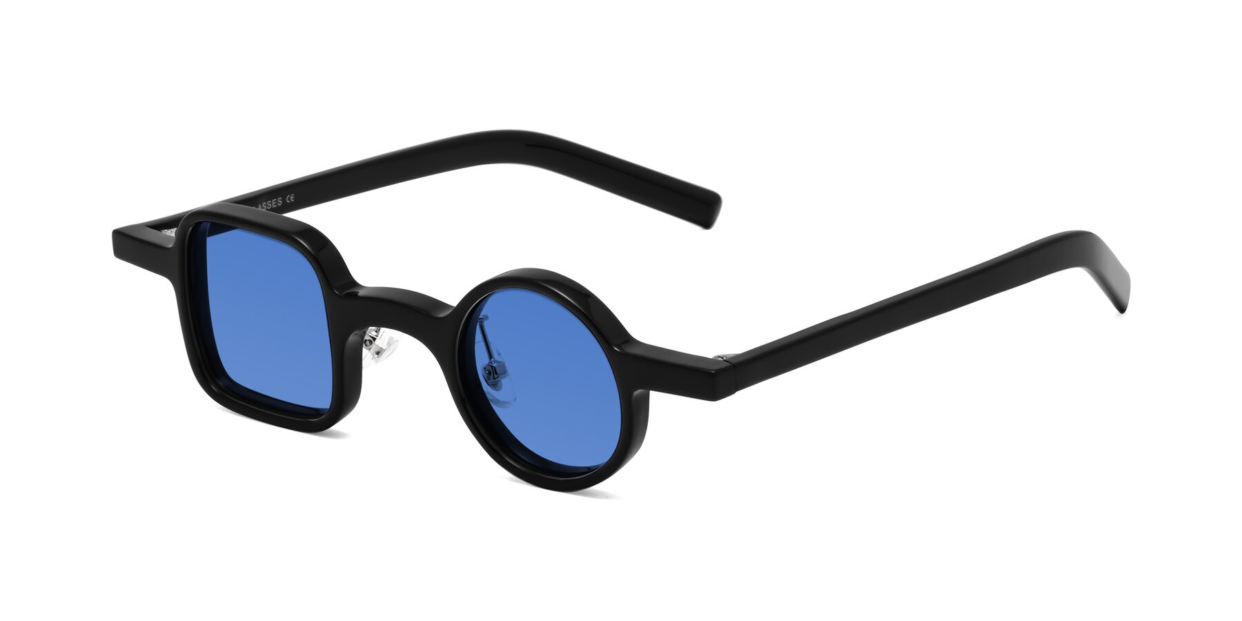 Angle of Primiti in Black with Blue Tinted Lenses