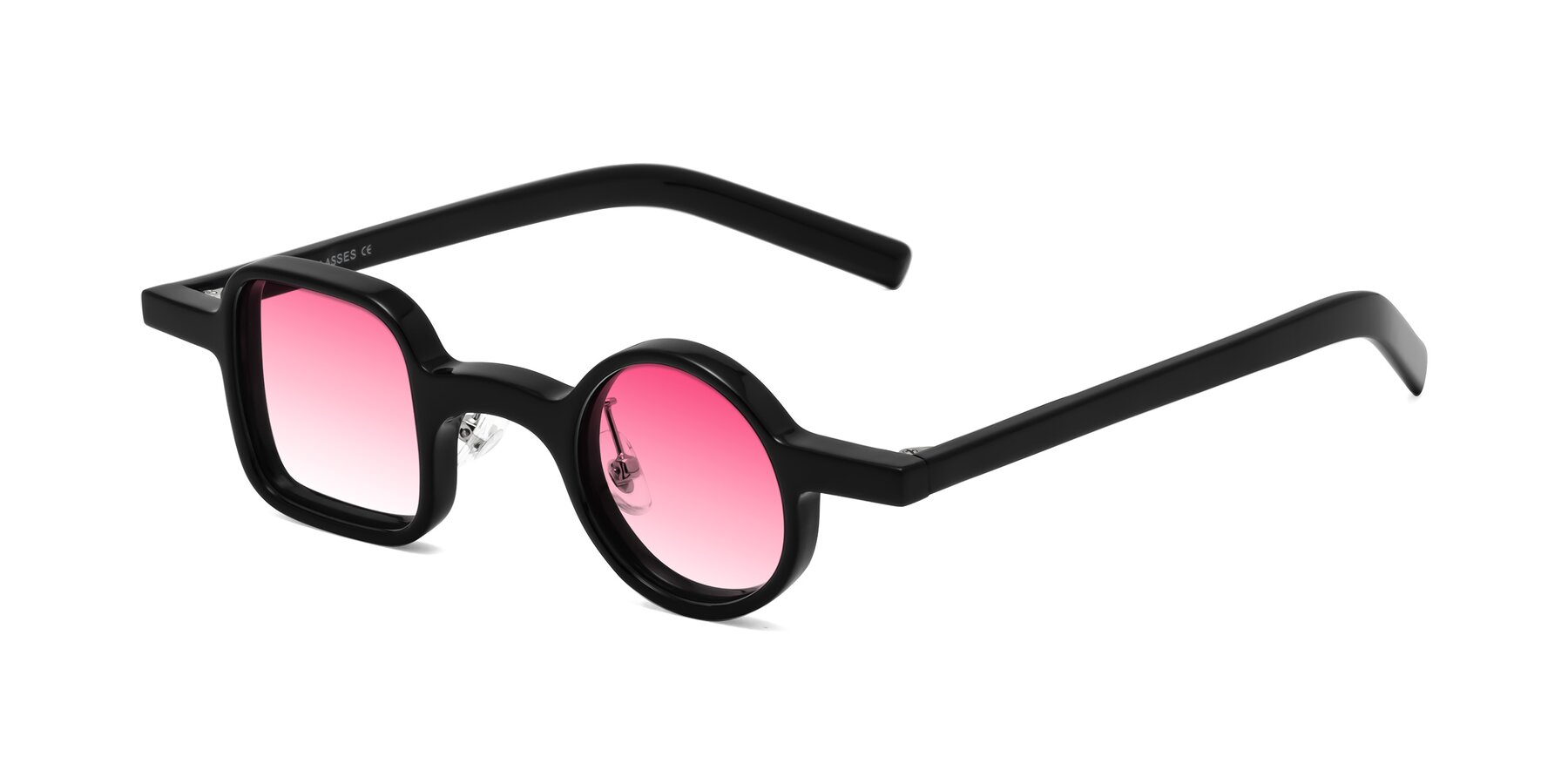 Angle of Primiti in Black with Pink Gradient Lenses