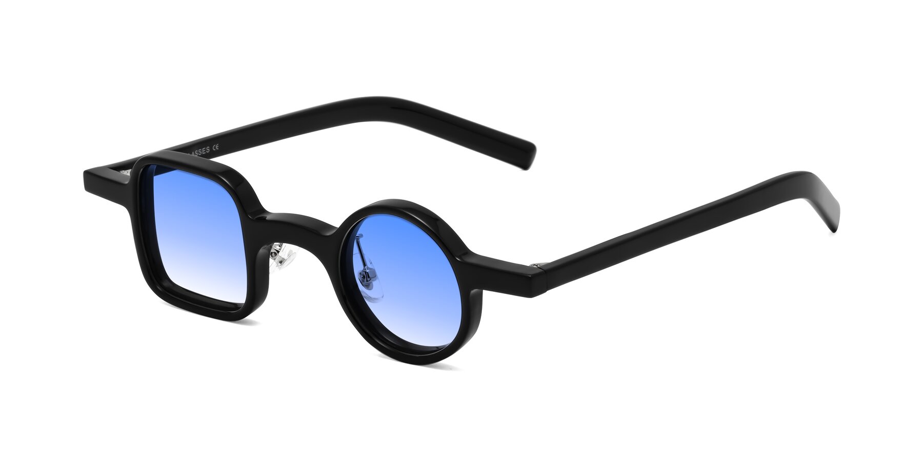 Angle of Primiti in Black with Blue Gradient Lenses