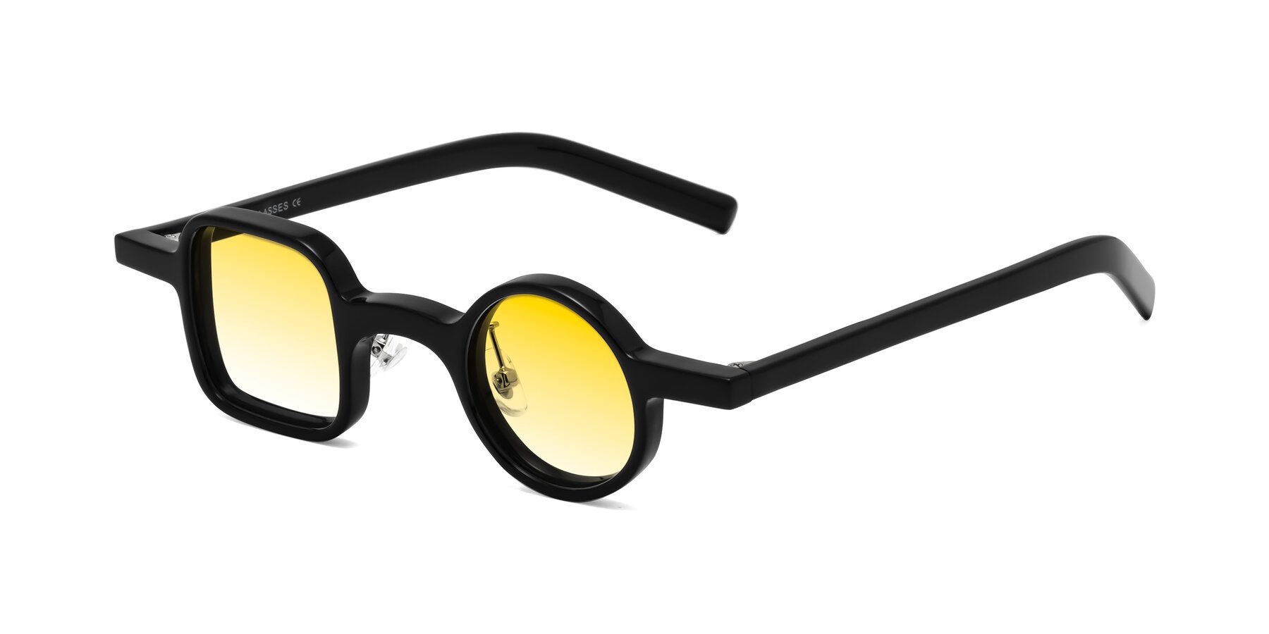 Angle of Primiti in Black with Yellow Gradient Lenses