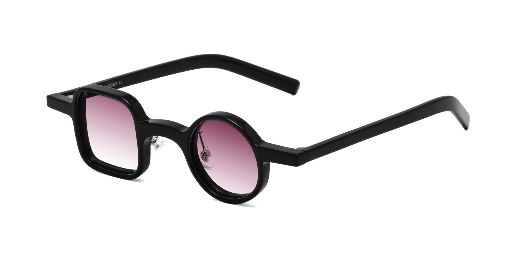 Angle of Primiti in Black with Wine Gradient Lenses