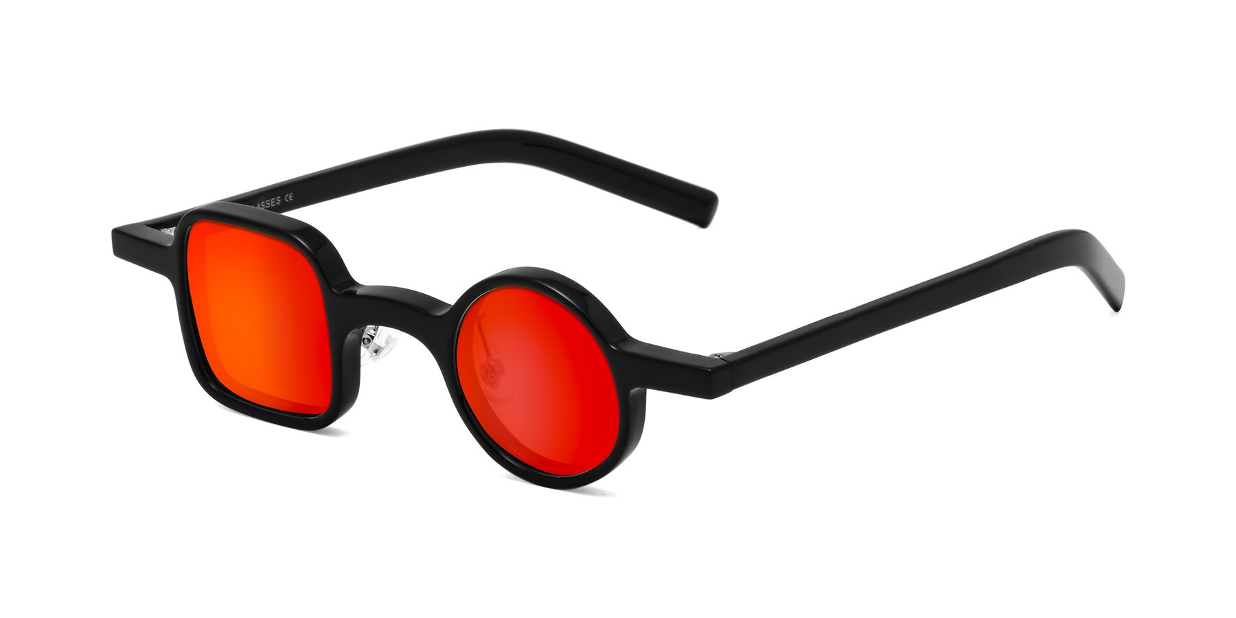 Angle of Primiti in Black with Red Gold Mirrored Lenses