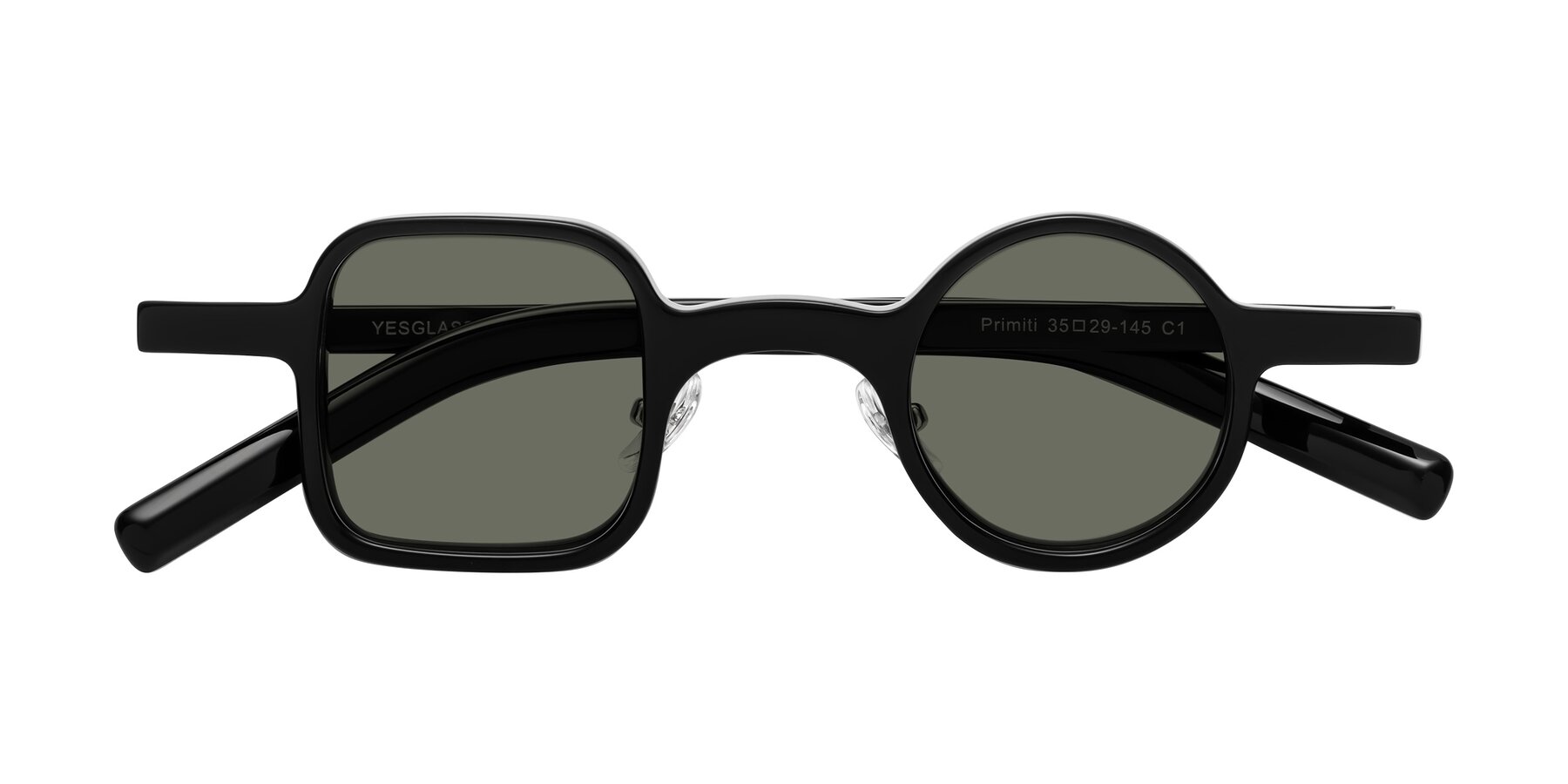 Folded Front of Primiti in Black with Gray Polarized Lenses