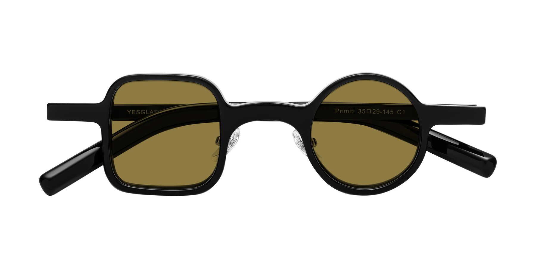 Folded Front of Primiti in Black with Brown Polarized Lenses