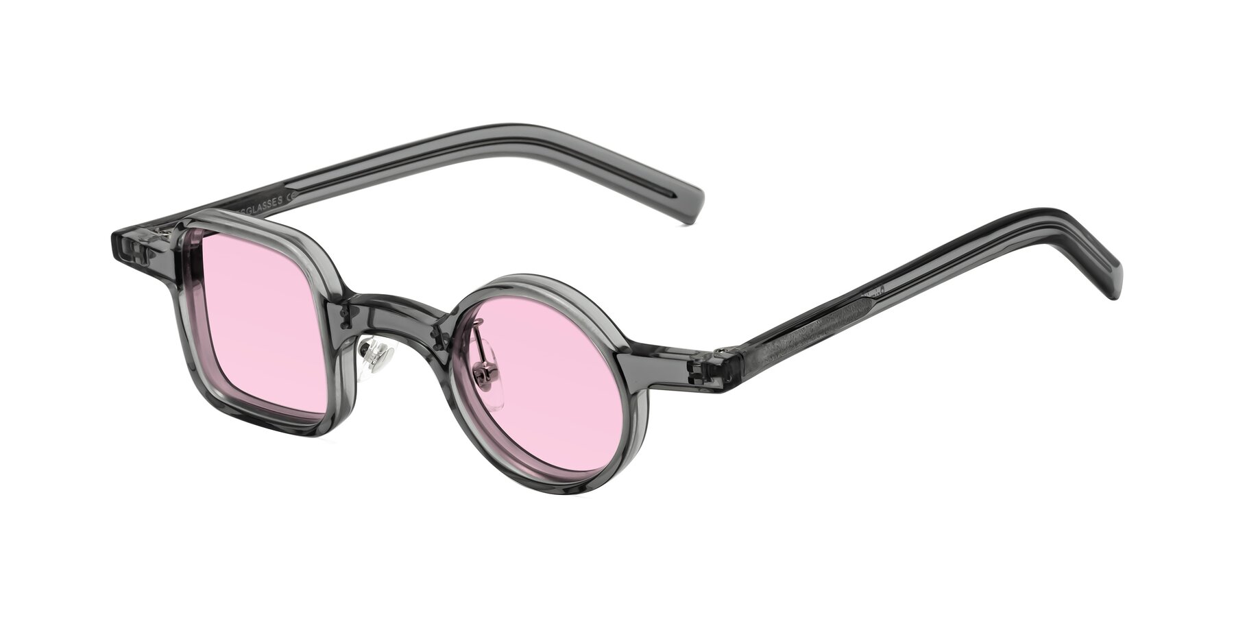 Angle of Primiti in Gray with Light Pink Tinted Lenses