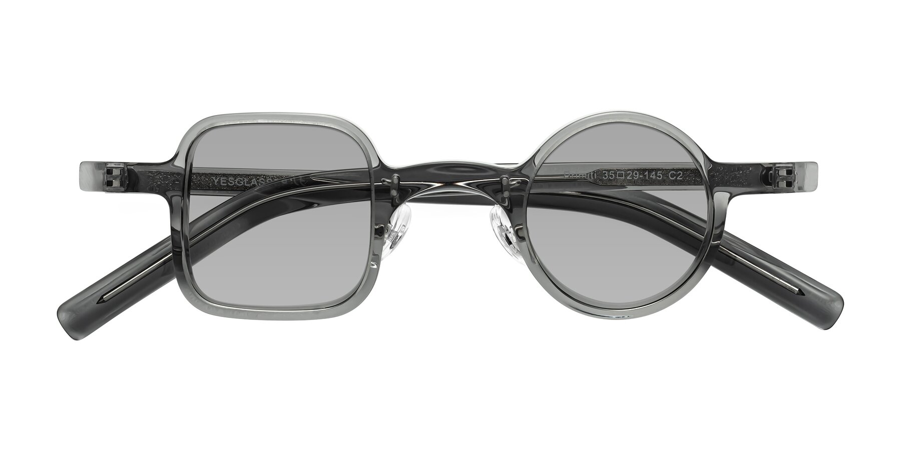 Folded Front of Primiti in Gray with Light Gray Tinted Lenses