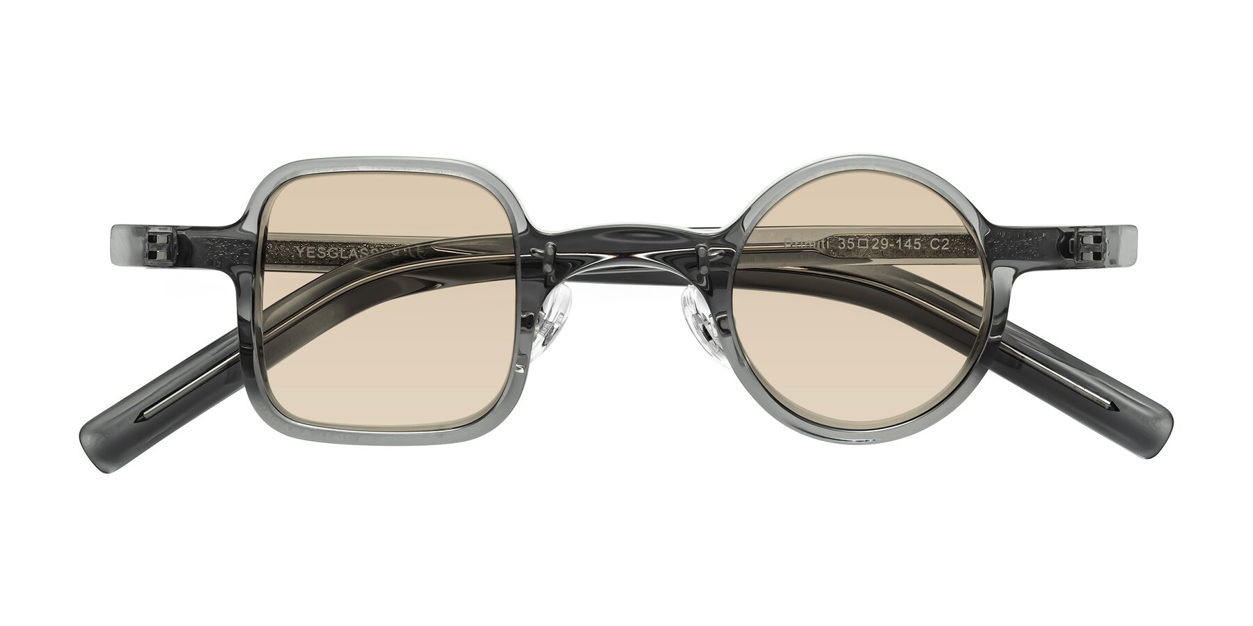 Folded Front of Primiti in Gray with Light Brown Tinted Lenses