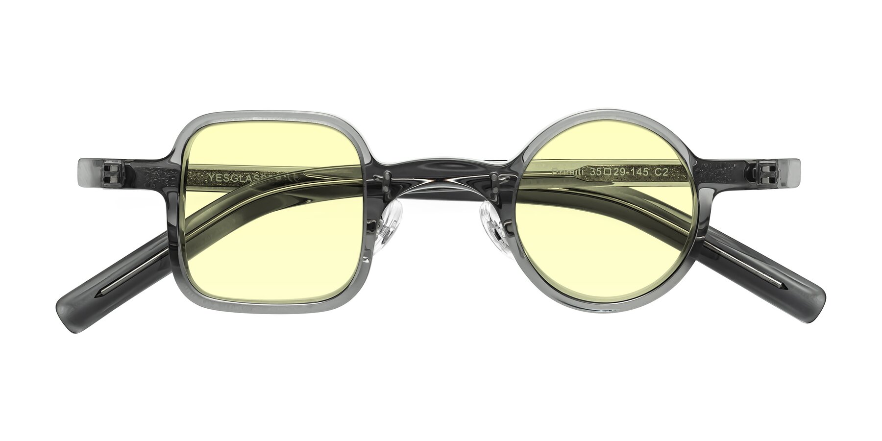 Folded Front of Primiti in Gray with Light Yellow Tinted Lenses