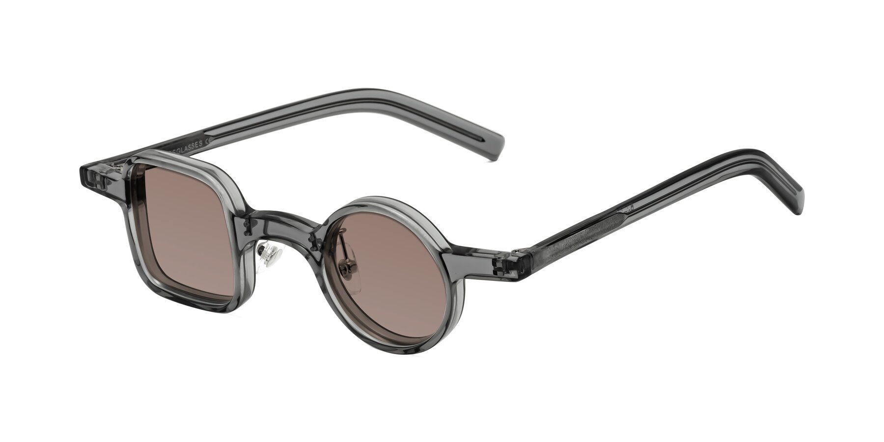 Angle of Primiti in Gray with Medium Brown Tinted Lenses