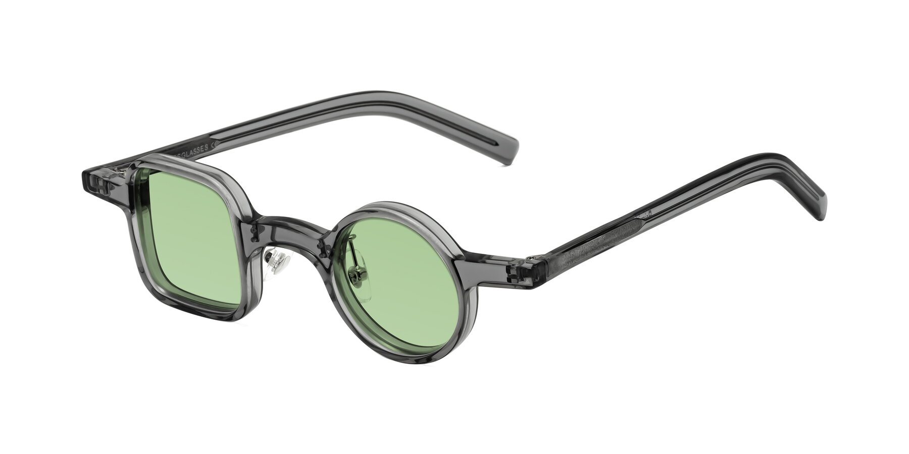 Angle of Primiti in Gray with Medium Green Tinted Lenses