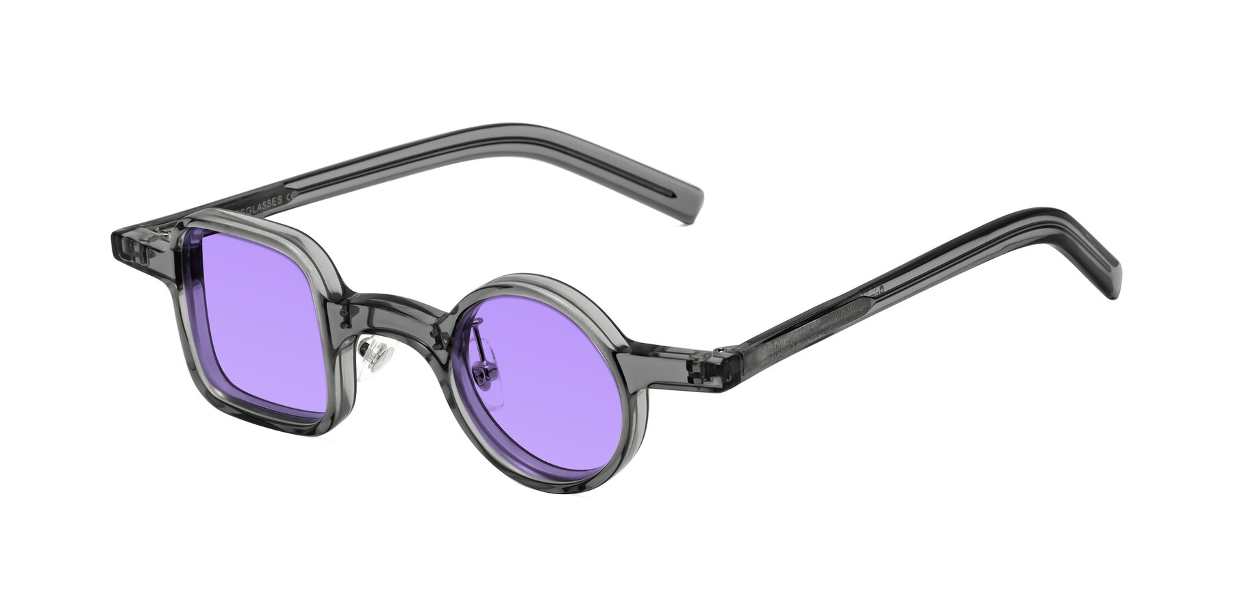 Angle of Primiti in Gray with Medium Purple Tinted Lenses