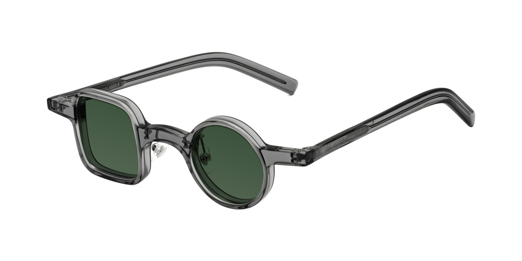 Angle of Primiti in Gray with Green Tinted Lenses