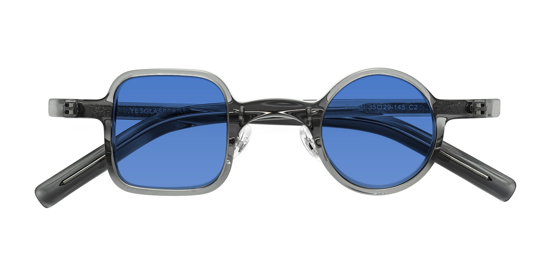 Folded Front of Primiti in Gray with Blue Tinted Lenses