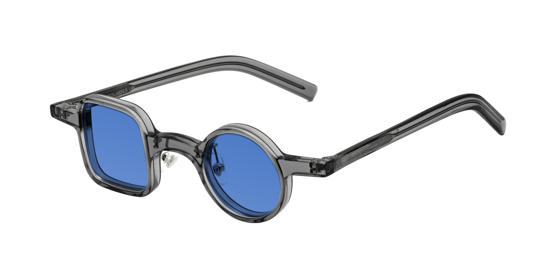 Angle of Primiti in Gray with Blue Tinted Lenses