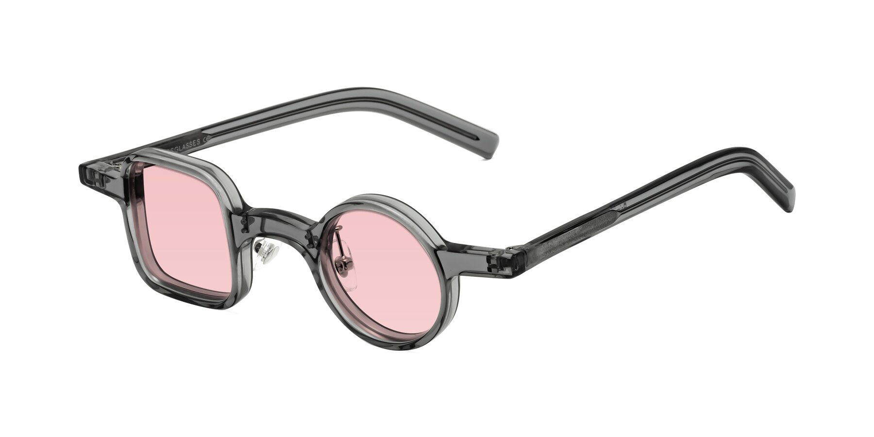 Angle of Primiti in Gray with Light Garnet Tinted Lenses