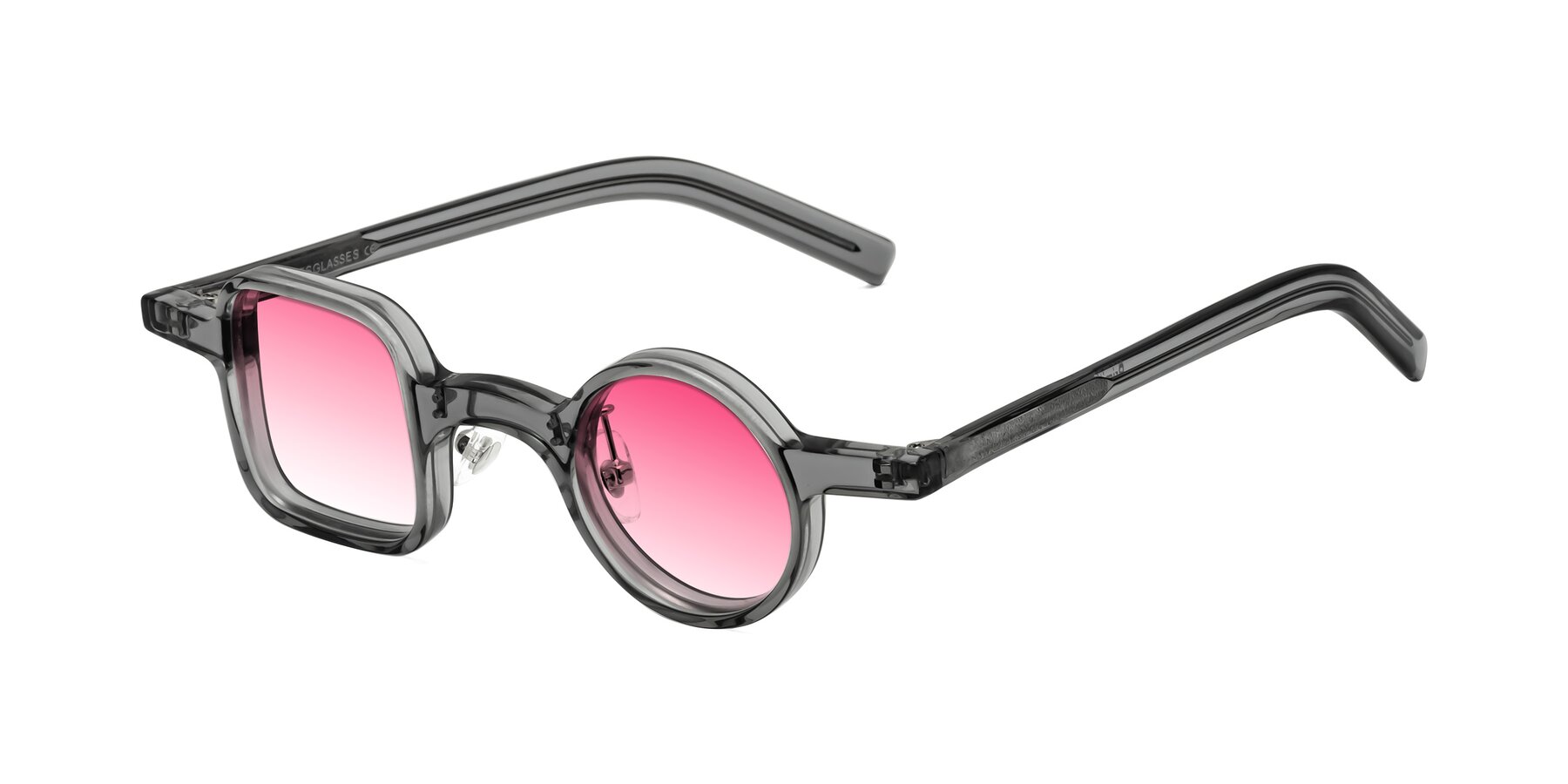 Angle of Primiti in Gray with Pink Gradient Lenses