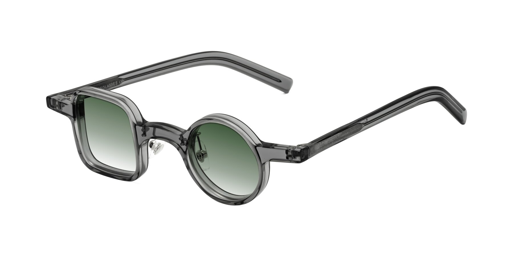 Angle of Primiti in Gray with Green Gradient Lenses