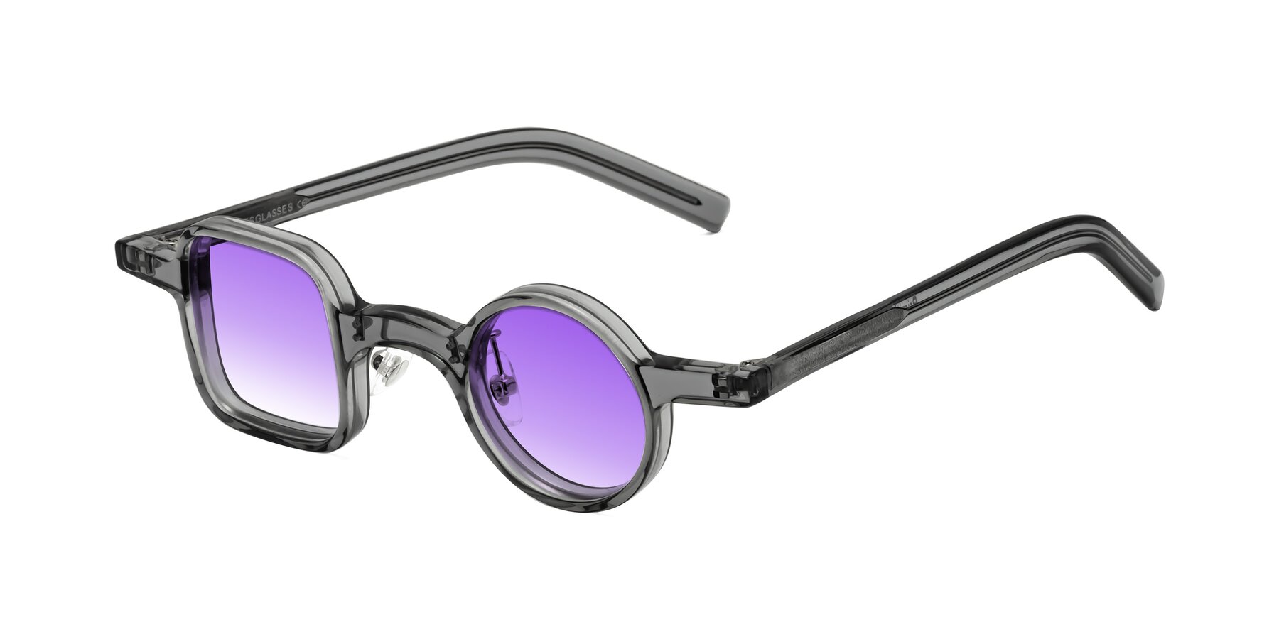 Angle of Primiti in Gray with Purple Gradient Lenses