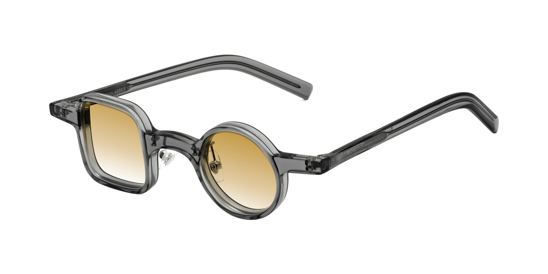 Angle of Primiti in Gray with Champagne Gradient Lenses