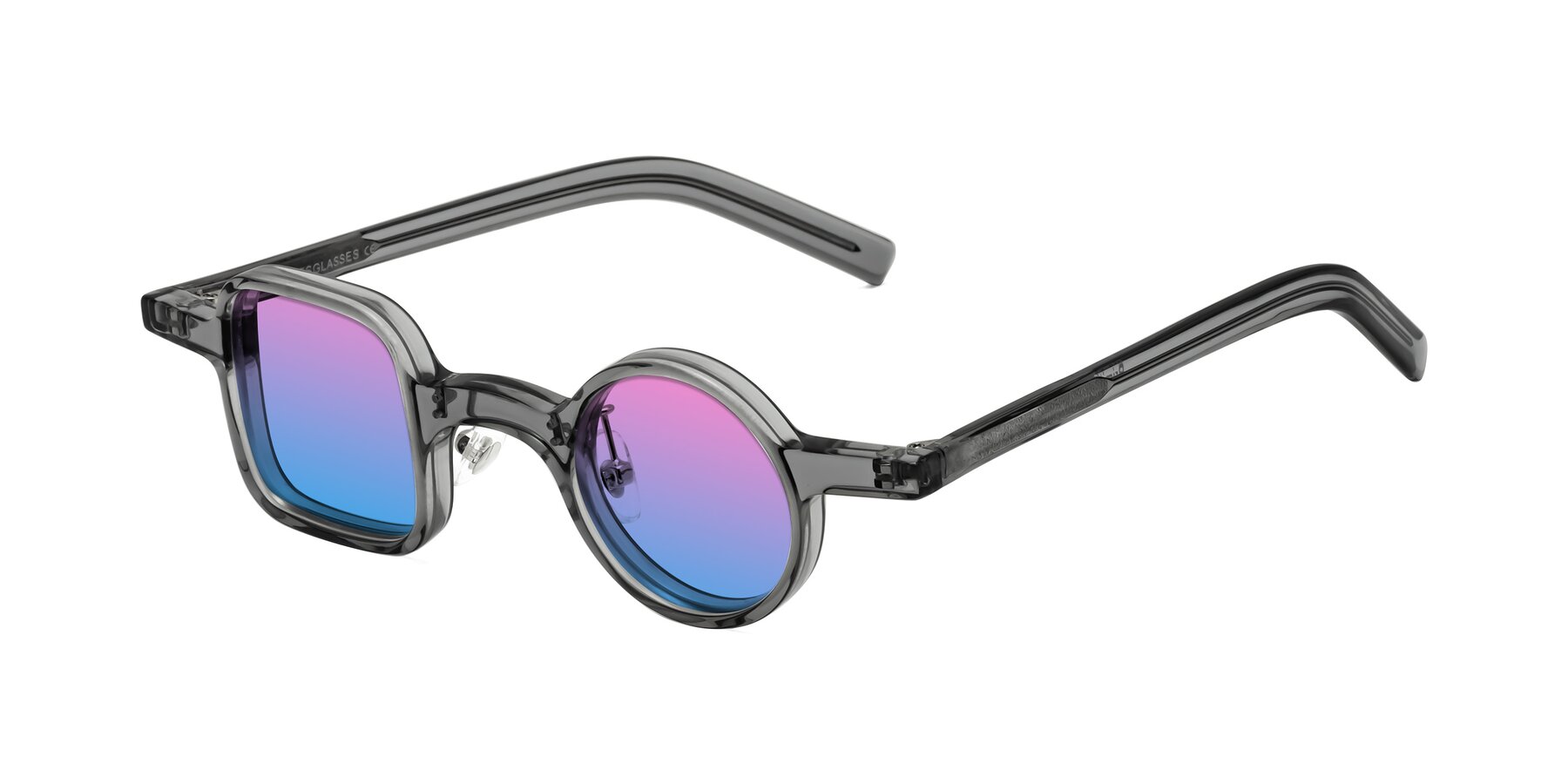 Angle of Primiti in Gray with Pink / Blue Gradient Lenses