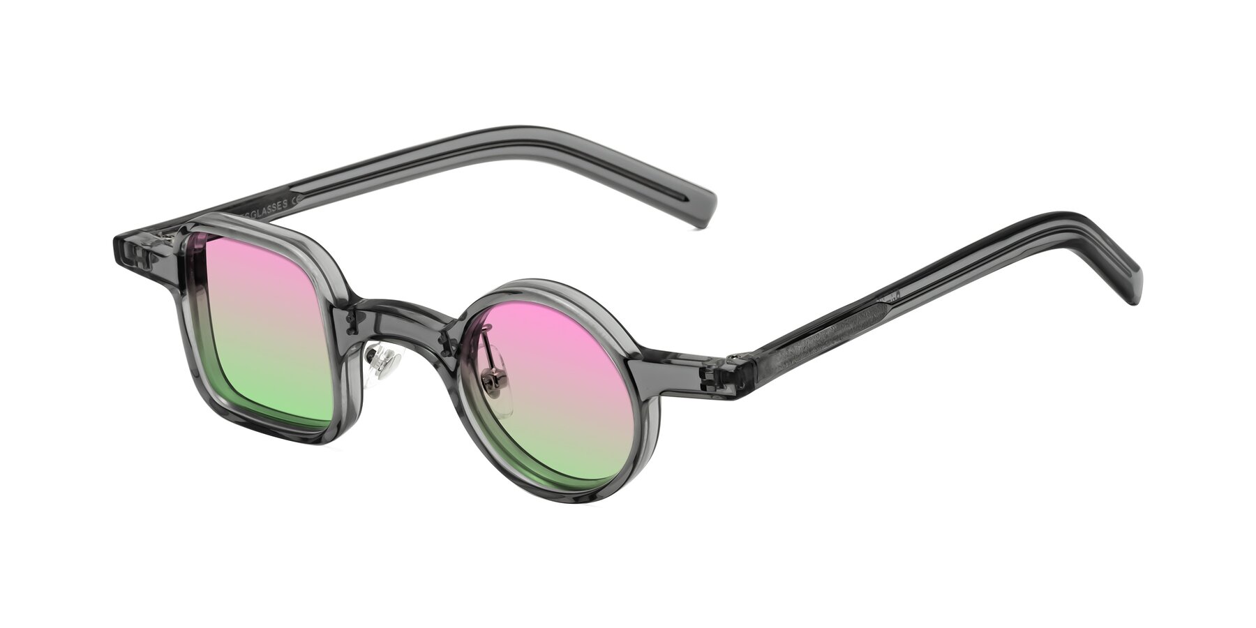 Angle of Primiti in Gray with Pink / Green Gradient Lenses