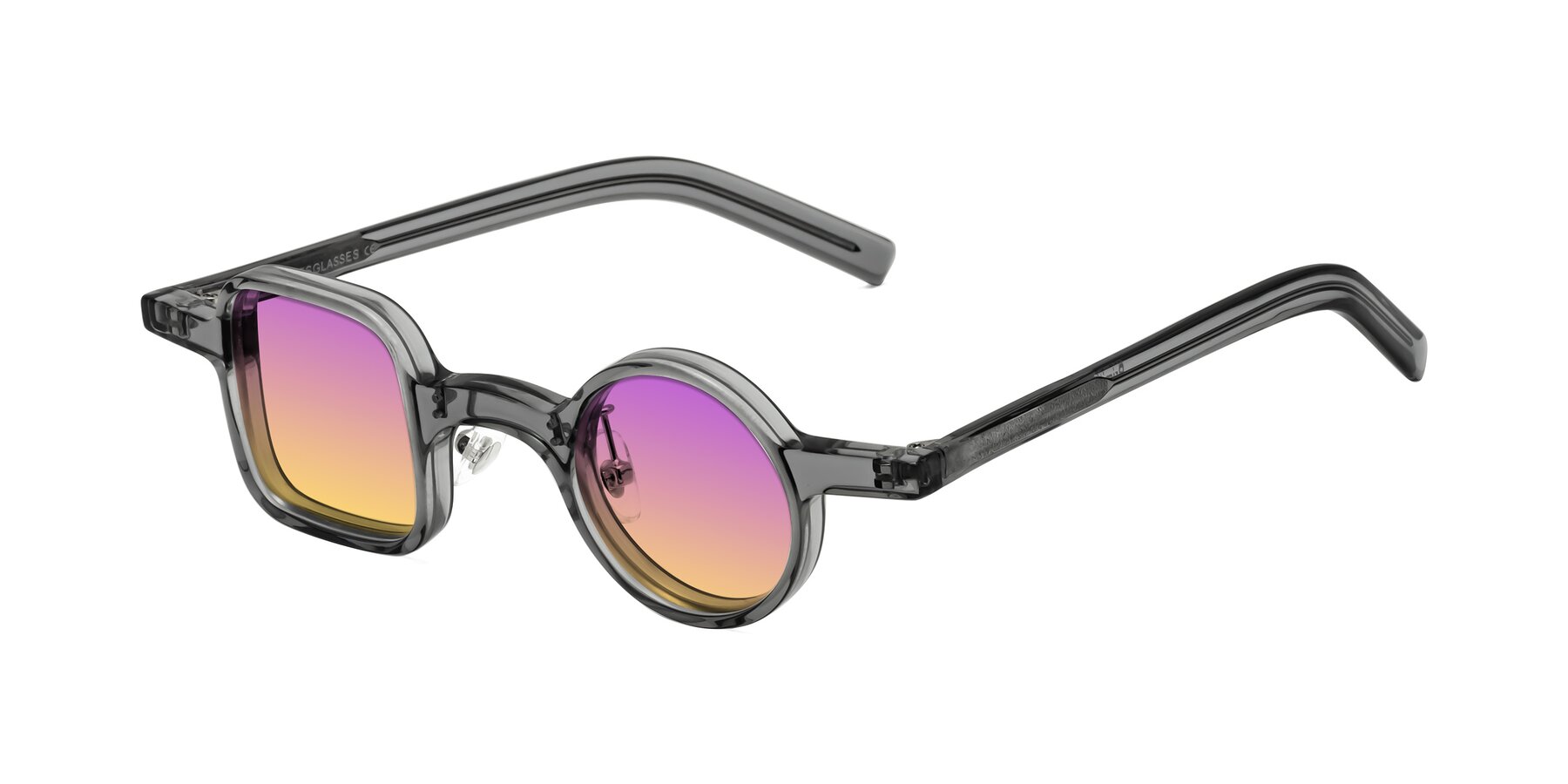 Angle of Primiti in Gray with Purple / Yellow Gradient Lenses