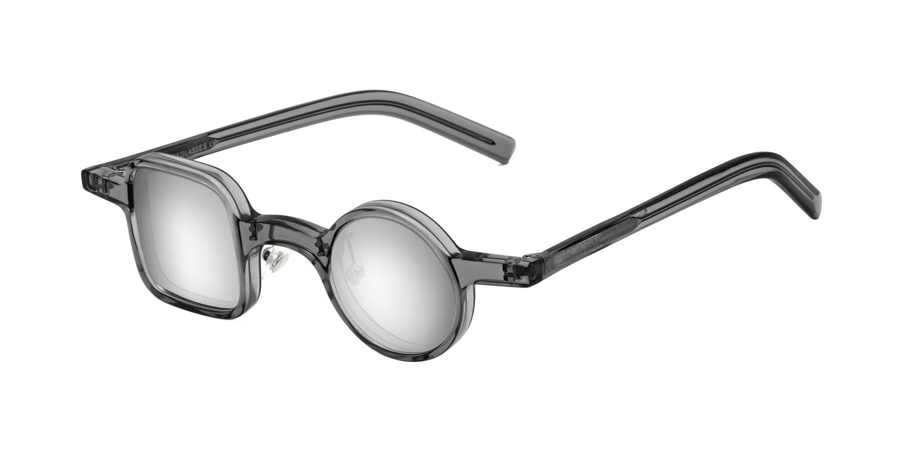 Angle of Primiti in Gray with Silver Mirrored Lenses