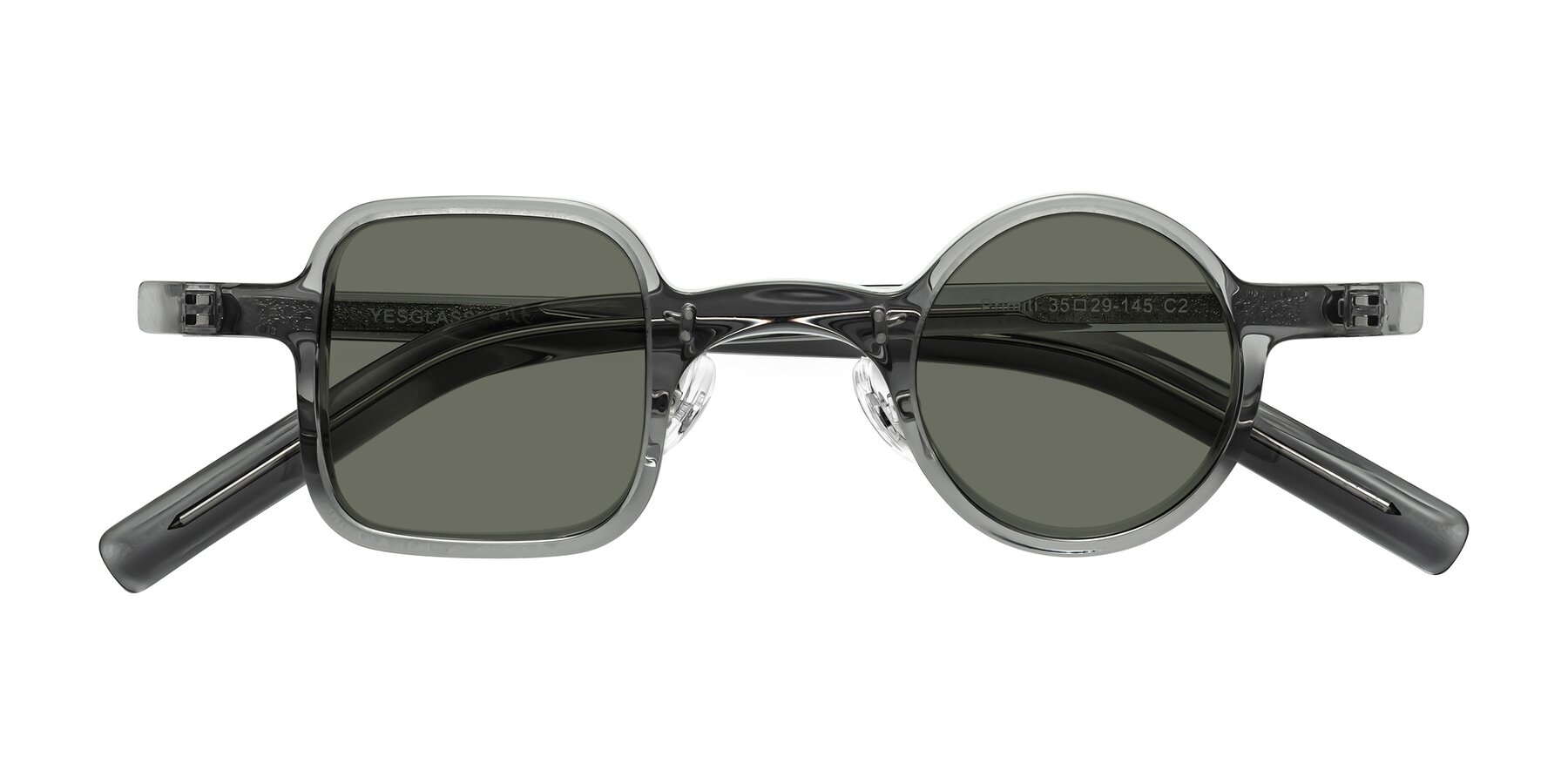 Folded Front of Primiti in Gray with Gray Polarized Lenses