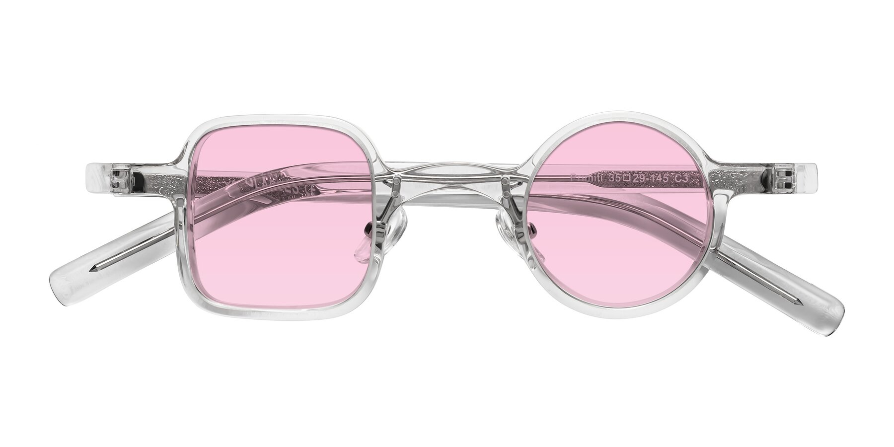 Folded Front of Primiti in Clear with Light Pink Tinted Lenses