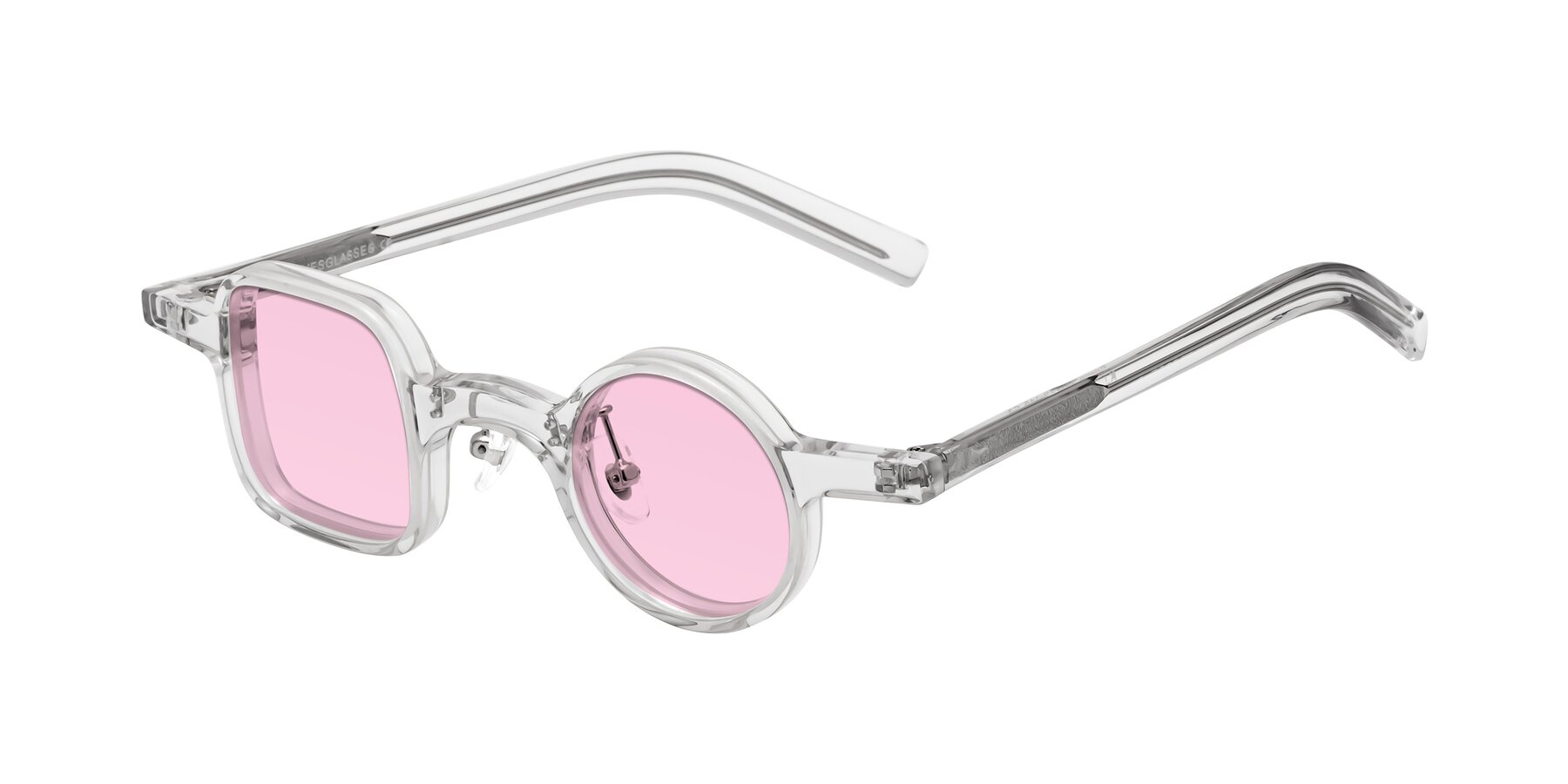 Angle of Primiti in Clear with Light Pink Tinted Lenses