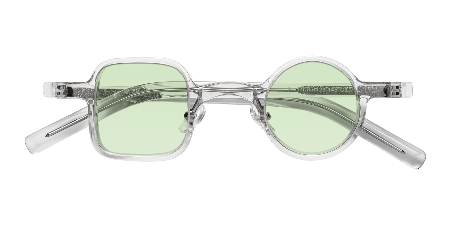 Folded Front of Primiti in Clear with Light Green Tinted Lenses