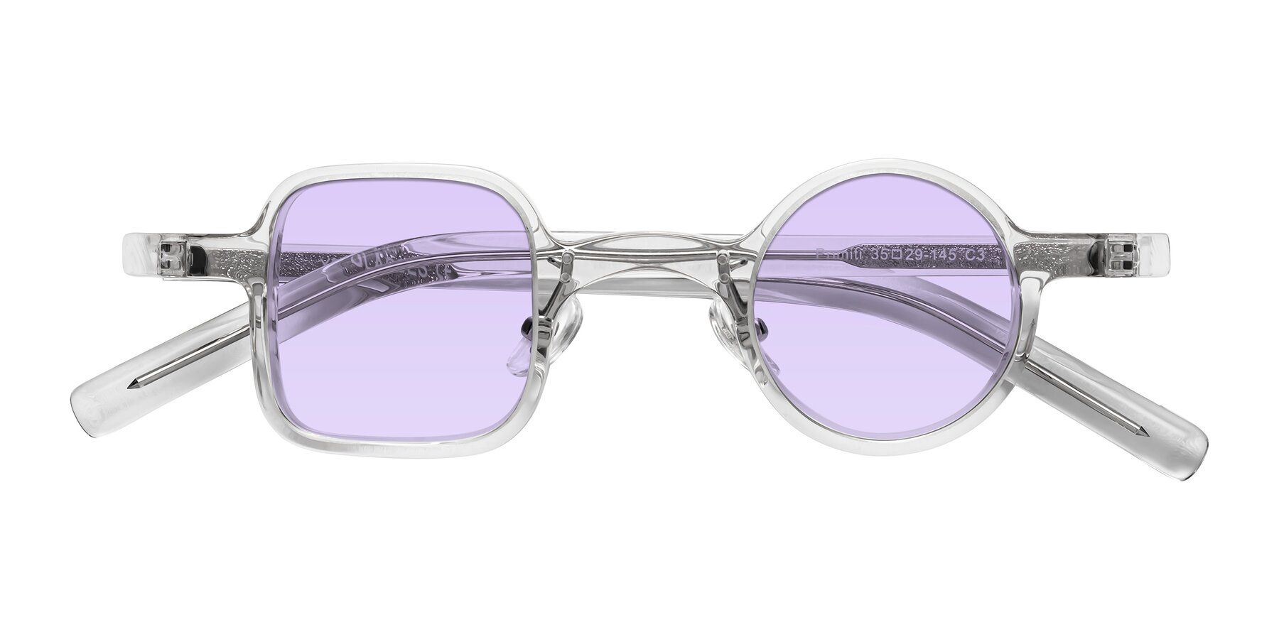 Folded Front of Primiti in Clear with Light Purple Tinted Lenses