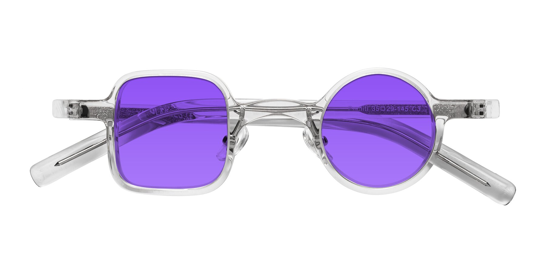 Folded Front of Primiti in Clear with Purple Tinted Lenses