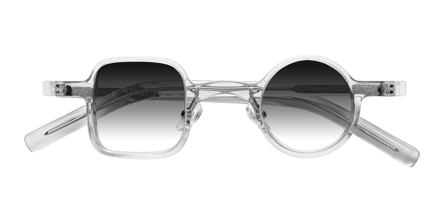 Folded Front of Primiti in Clear with Gray Gradient Lenses