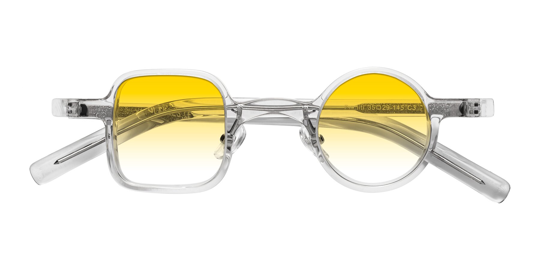 Folded Front of Primiti in Clear with Yellow Gradient Lenses