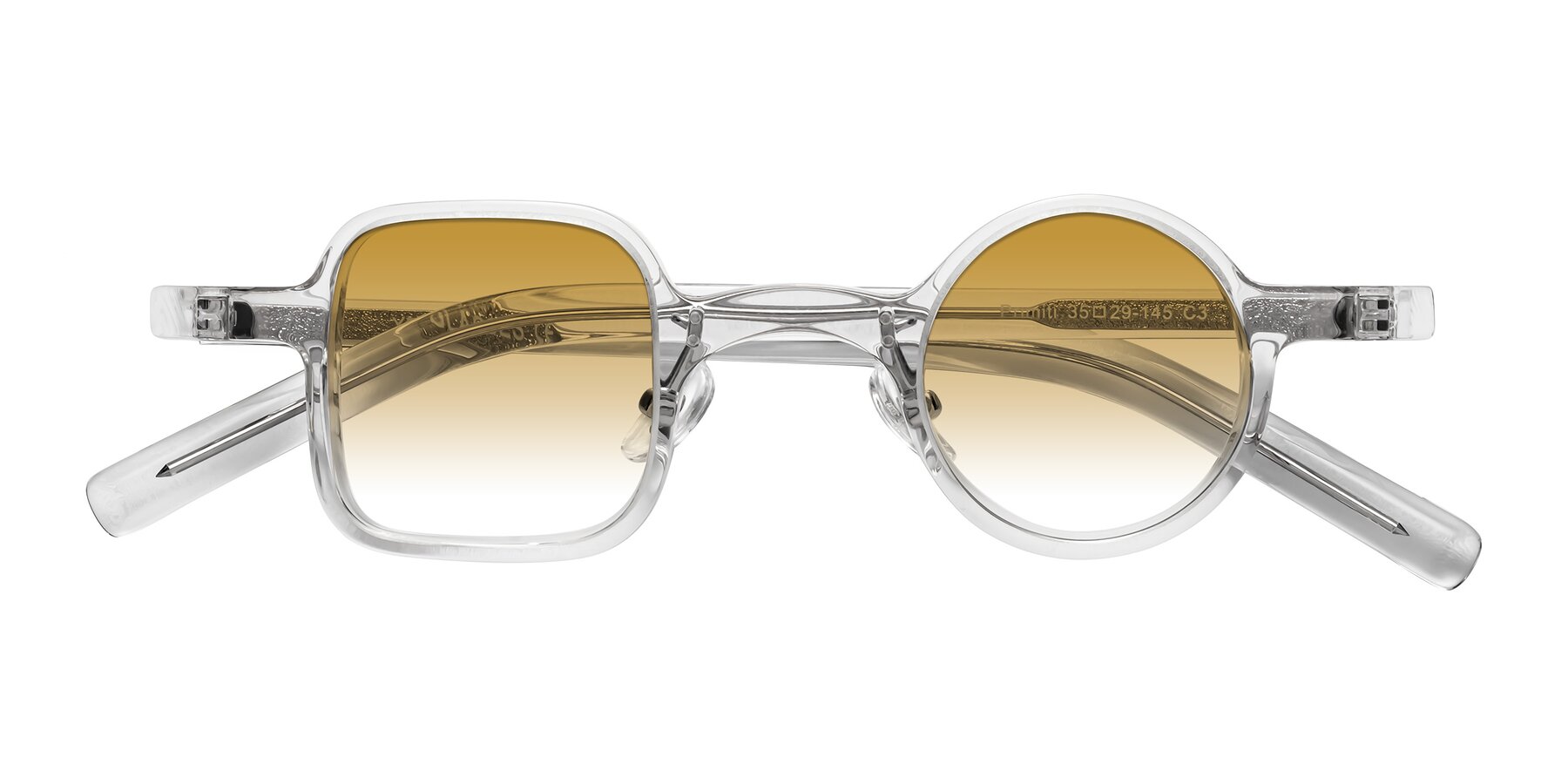 Folded Front of Primiti in Clear with Champagne Gradient Lenses